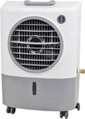 Portable Swamp Coolers - 1300 CFM MC18M Evaporative Air Cooler with 2-Speed Fan, 53.4 dB - 500 sq. ft. Coverage Evaporative Air Cooler Portable High Velocity Outdoor Cooling Fan by Hessaire - White