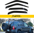 4 pcs Compatible with 2000-2004 Nissan Xterra Front+Rear Sun/Rain Guard Outside Mount Window Visors