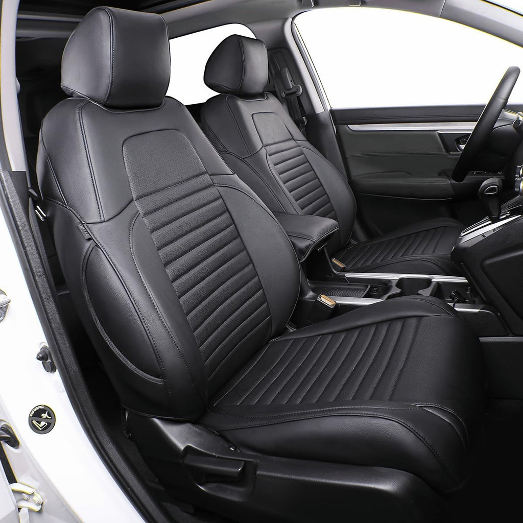 EKR Accord Car Seat Covers Custom for Honda Accord 2013-2016 LX,EX,EX-L,Sport,Touring,Sport SE & 2017 LX,Reat Row W/Solid Backrest,Seat Cover Full Set,Car Seat Protector-Leather(Black)