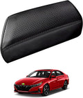 Autorder Center Console Cover for Hyundai Elantra 2021-2025 2026 Accessories Carbon Fiber Armrest Cover Anti-Scratch Leather Armrest Protector (Automatic Brake Only, Not for Handbrake)