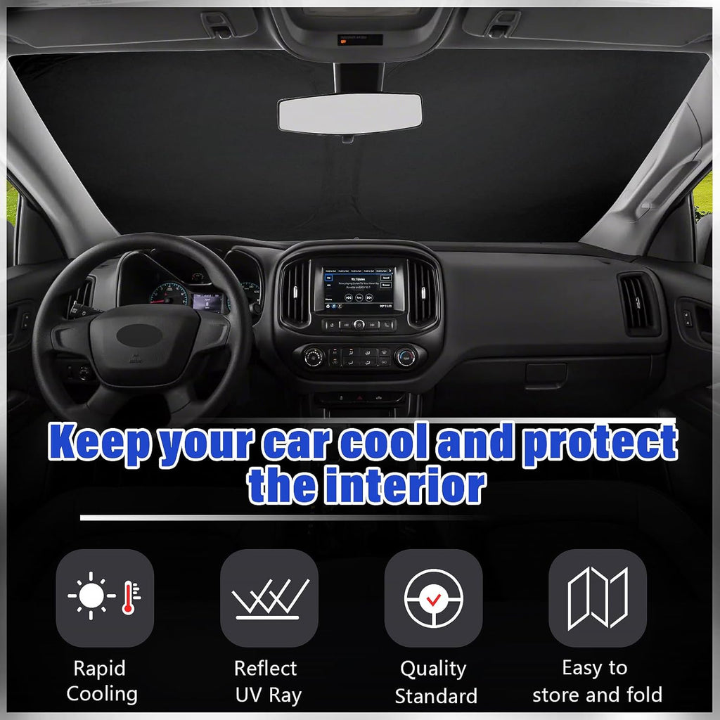 Sze Windshield Sunshade for 2015-2022 Chevrolet Colorado Retractable Front Window Sun Shade Foldable UV Reflector Sun Visor Insulation Sun Protection