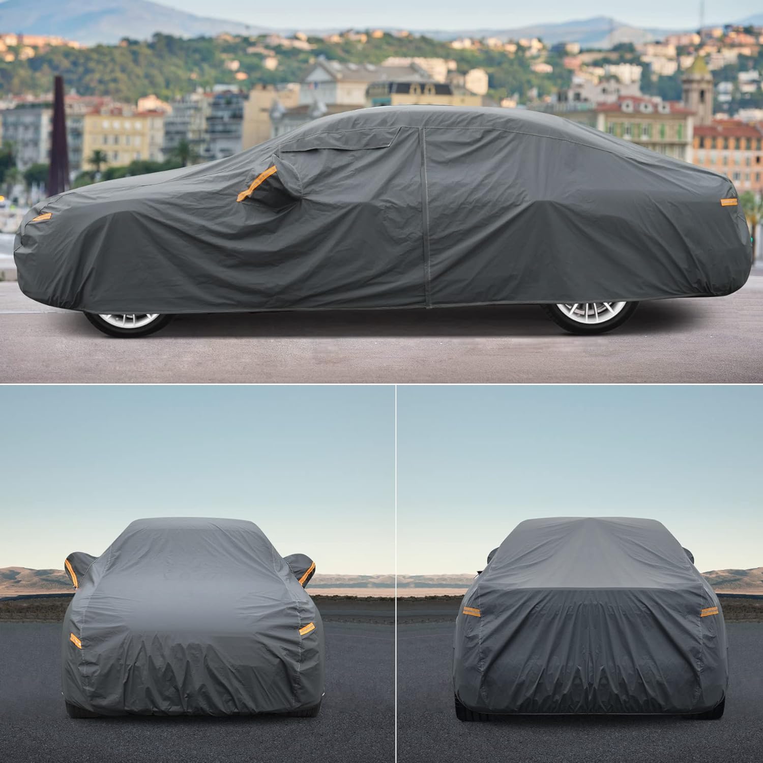 Premium Car Cover Custom Fit Mazda CX-9/CX-90/CX 9/CX 90 (2007-2025), 16 Layers Heavy Duty Car Cover Waterproof All Weather with Zipper Door for Sun Rain Snow Dust Uv Protection