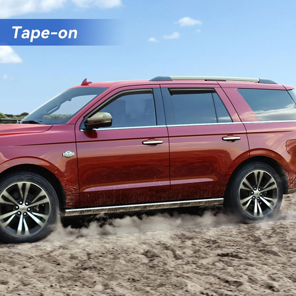 Window Visors Rain Guards for 2018-2024 Ford Expedition, Out-Channel Window Vent Wind Deflectors Visors Shades for 18-24 Expedition XL STX XLT MAX Limited King Ranch Platinum