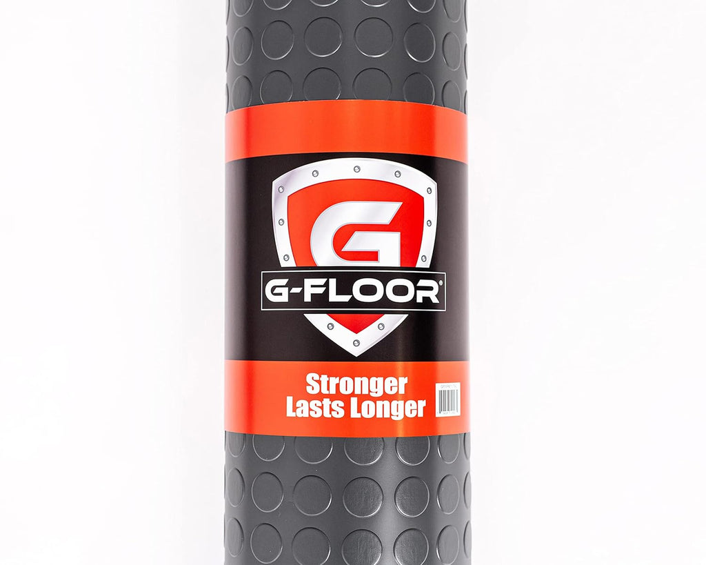 G-Floor Large Coin Pattern Vinyl Garage Floor Protector Mat (8'6" x 24', Slate Grey), Extremely Durable, Waterproof Parking Pad and Flooring