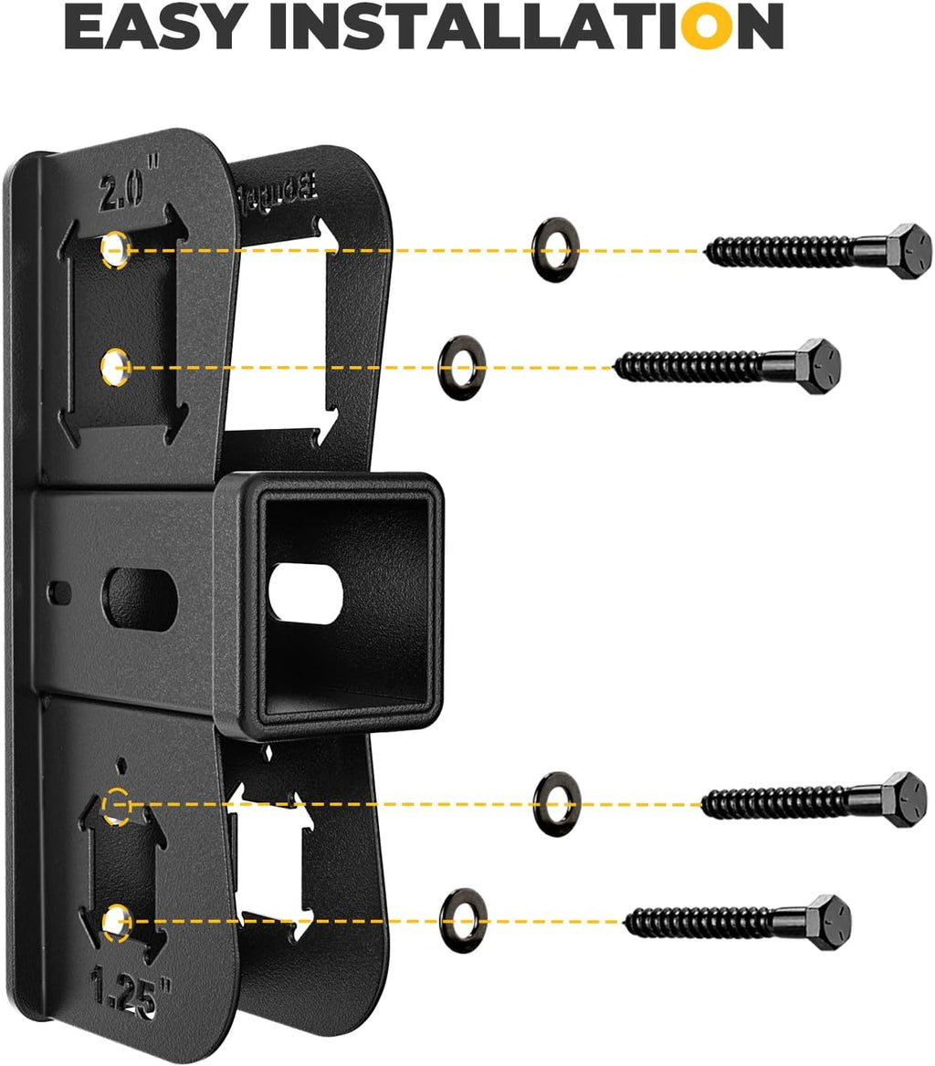 BougeRV Hitch Wall Mount, 2" Receiver, Max Hold Up to 300LBS, Bike Rack & Cargo Rack Storage, Hanging Garage Organizer, Trailer Hitch Receiver Hitch Bicycle Ski Rack Storage Organizer