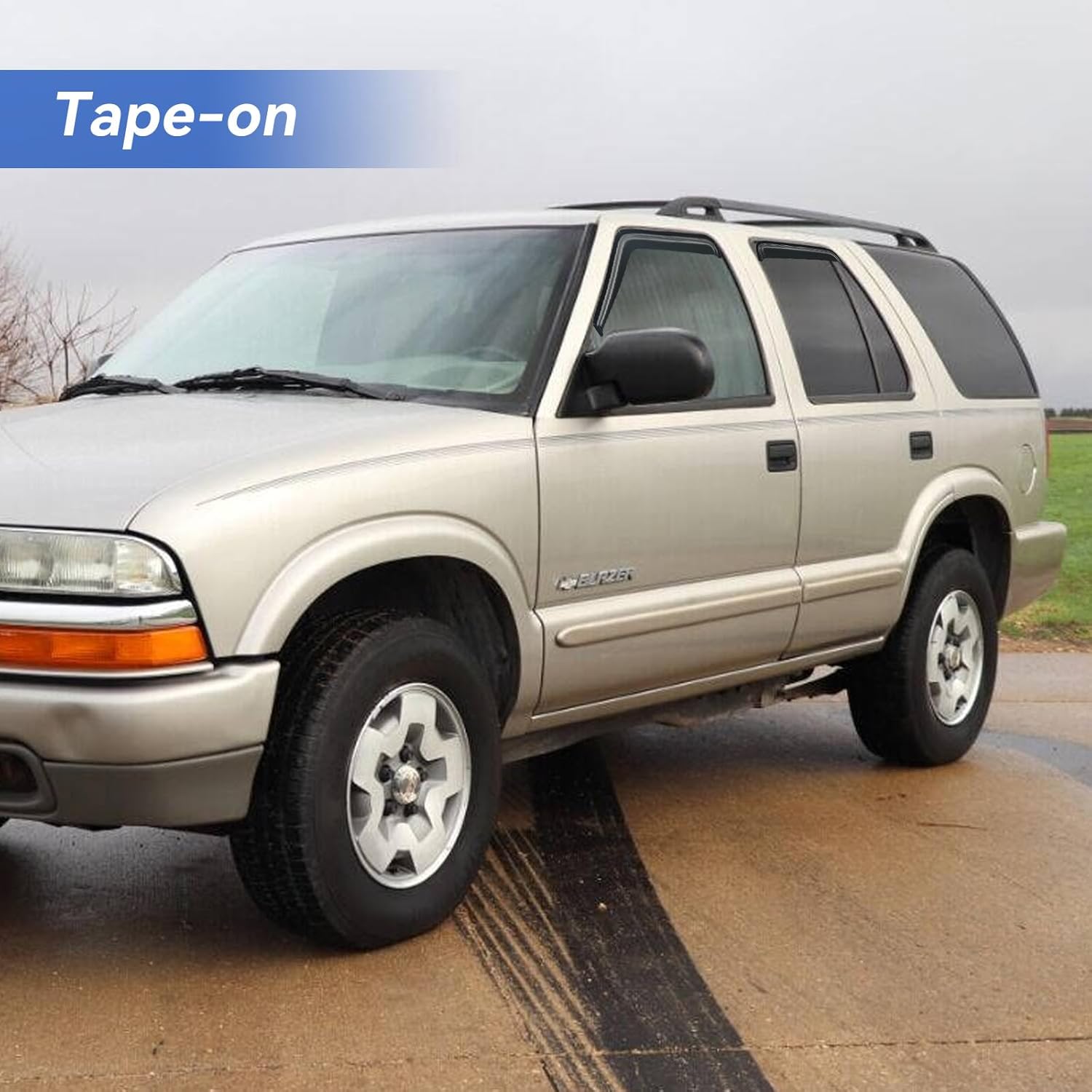 Window Visors Rain Guards Shield for 1995-2005 Chevy S10 Blazer/GMC S15 Jimmy, Out-Channel Window Vent Wind Deflectors Visors Shades for 1998-2001 GMC Envoy, 1996-2001 Oldsmobile Bravada