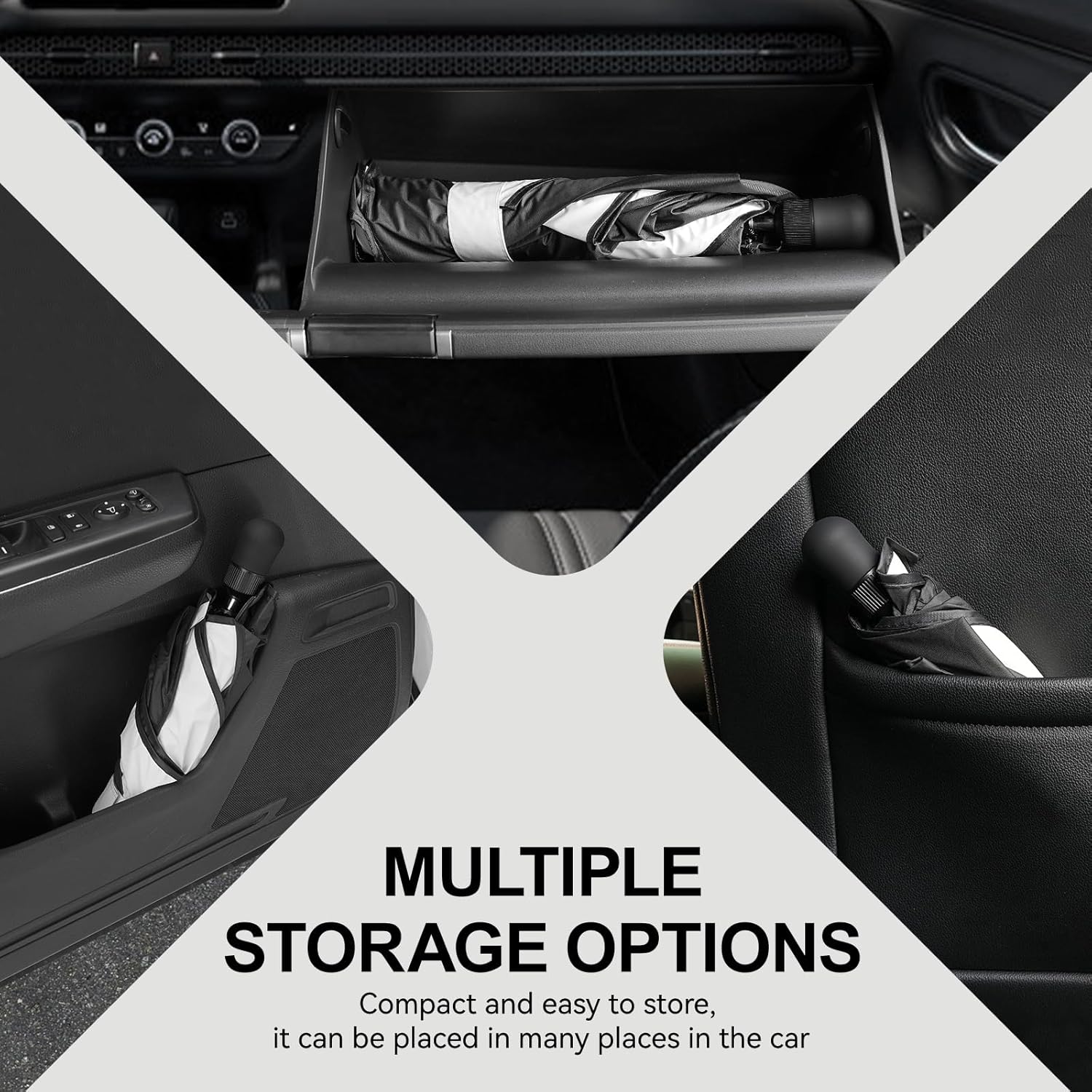 Custom Fit Windshield Sun Shade Umbrella for Honda HR‑V 2023‑2025 – Foldable Front Window Shield, Blocks UV Heat, Reduces Cabin Temp 20‑30 ℃, Easy‑Open Car Sunshade with Storage Bag