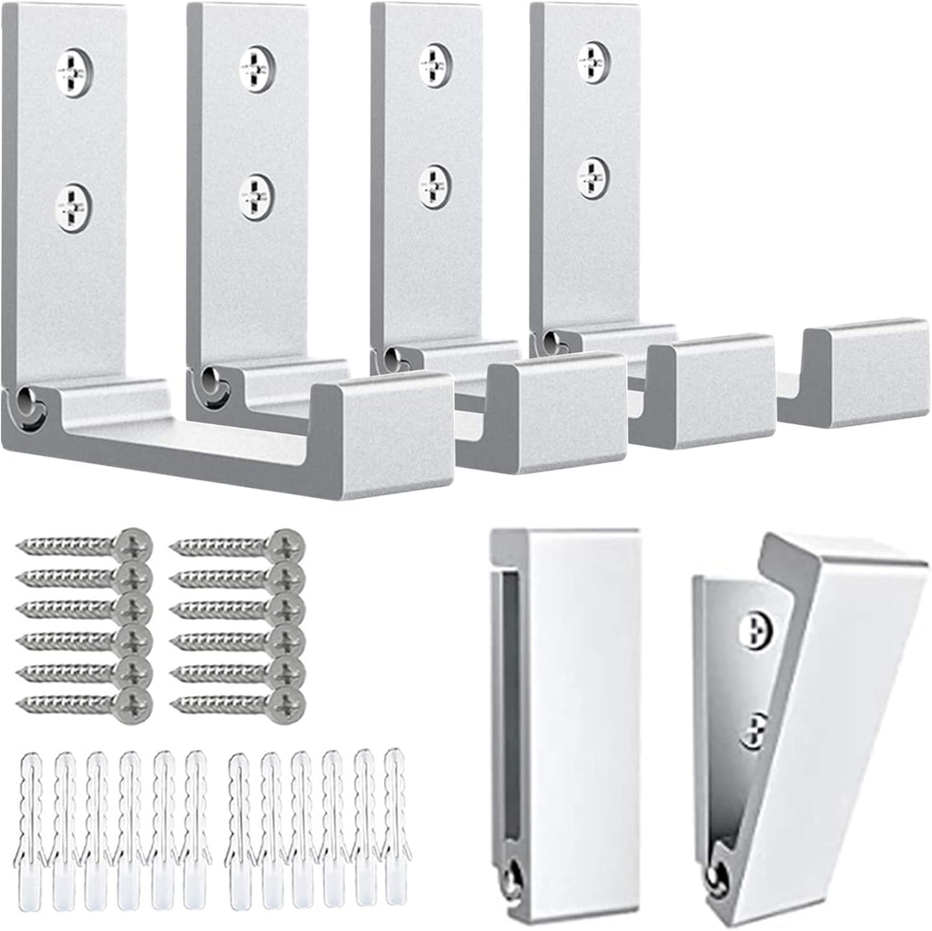 OHIYO 6Pcs Foldable Hooks for Hanging Coat & Bags & Hat & Key Wall Mounted Heavy Duty Aluminum Alloy Folding Coat Hooks with 12pcs Screws for Headphones Holder or Wall Hanger Hook(Matte Silver)
