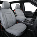 LUCKYMAN CLUB F150 Faux Leather Seat Covers Fit for 2015-2025 F150 and 2017-2025 F250 F350 F450 Pickup Trucks(Full Set, Gray)