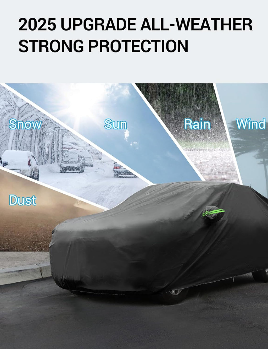 Proadsy 2025 Upgrade Car Cover for BMW X5 2007-2023 2024 2025,Waterproof All Weather for Automobiles, Windproof Snowproof Rain Hail Sun UV Protection Full Outdoor Indoor Exterior Car Covers, Black