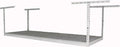 MonsterRax Overhead Garage Storage Racks 3x8’ Ceiling Mounted Shelving, Adjustable Hanging Organizer, Heavy Duty Steel, Holds 500 Pounds, Color: White, Adjustable from 24"-45" off the Ceiling