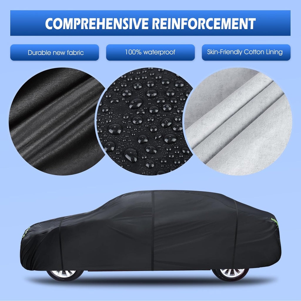 6 Layers Car Cover Custom Fit for 1998-2025 Porsche 911 (991/992/996/997 Series) Carrera 4S/Turbo/Carrera, Waterproof All Weather Rain Sun Protector with Door Zipper