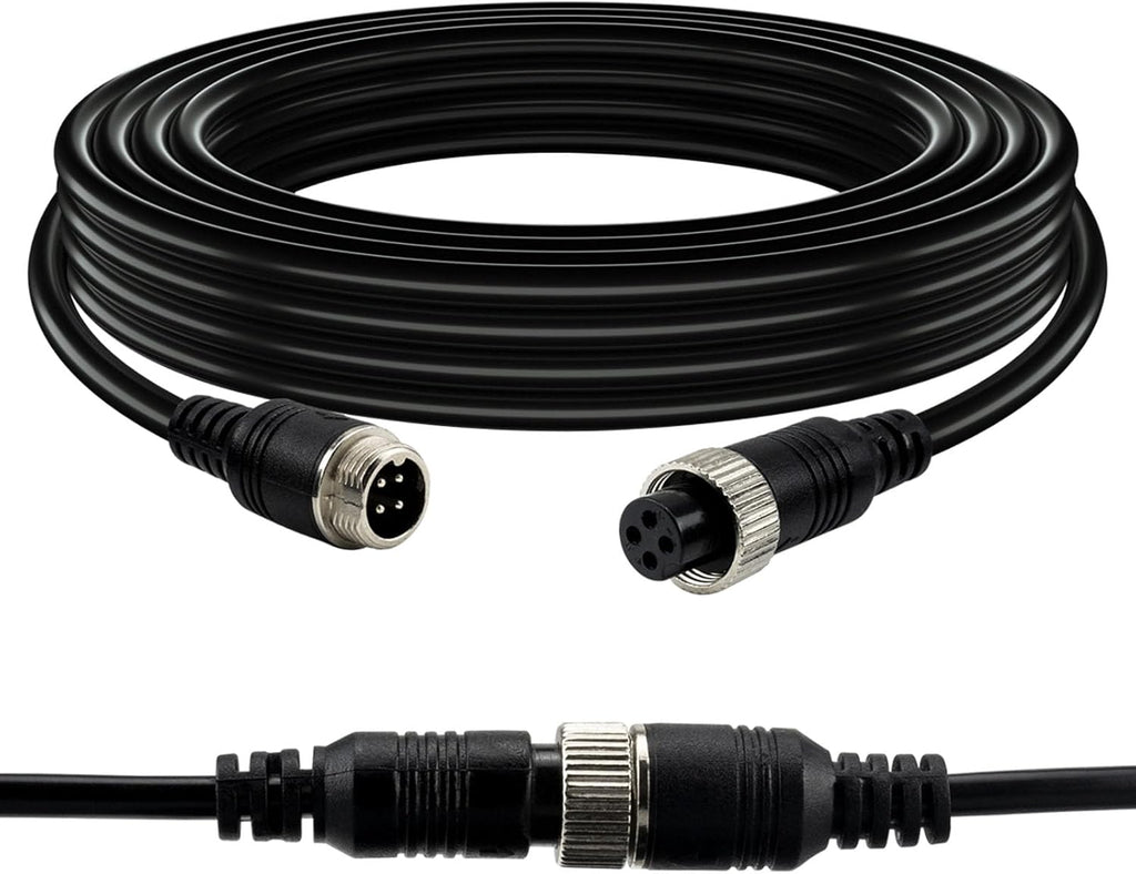 4-pin Aviation Video Extension Cable, Lonlonty Backup Camera Extension Cable for Car, Trailer, Bus, Truck Reversing Rear View Camera.(33FT/10M)