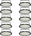 Viugreum 10 Pack 200W UFO LED High Bay Lights, 20000LM 6500K Daylight White Ultra Thin Highbay Light Fixtures, 110V IP65 Waterproof Bay Lighting for Garage Factory Warehouse Gym