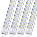4 Pack 4FT LED Shop Light Fixture, 72W 9500LM 5000K, Daylight White, 4 Row V Shape, Clear Cover, Hight Output, Linkable Shop Lights, T8 LED Tube Lights, 4 LED shop lights for garage 4 foot with plug