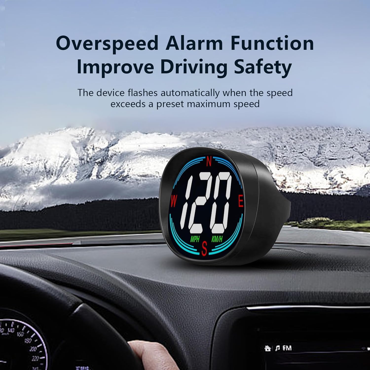 H2 GPS Speedometer Digital Speedometer GPS HUD Universal All Cars Head Up Display Vehicle Speed Compass MPH KMH Speed Gauge Plug and Play