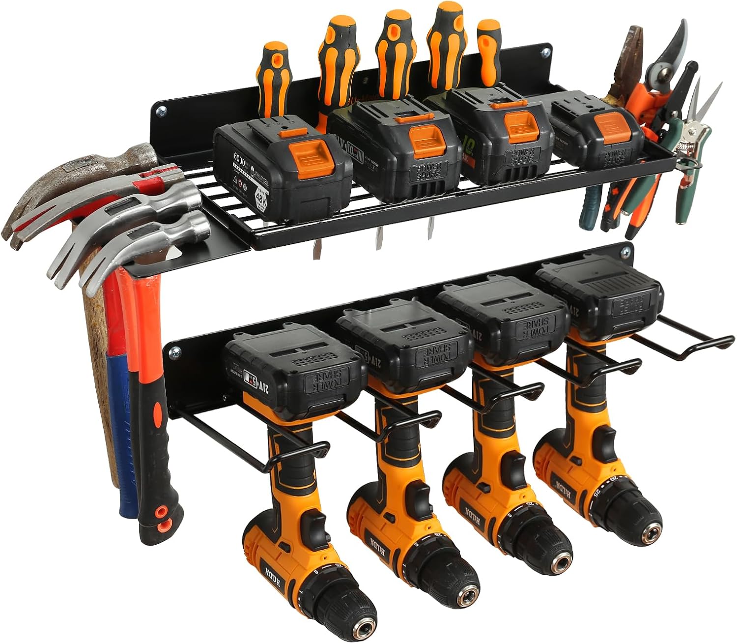 Power Tool Organizer for Garage Organization,Drill Holder Wall Mount for Tool Stoarge, Tool Organizers and Garage Storage Shelves for Charging.Heavy Duty With 4 Holders