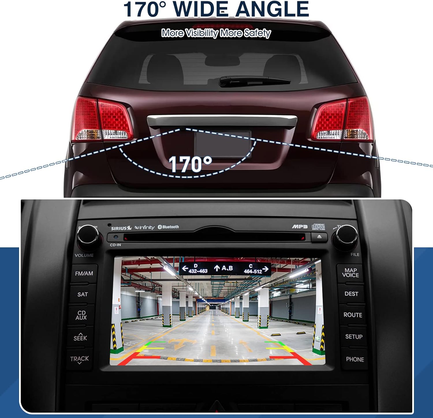 95760-2P202 Rear View Backup Camera Fit for KIA Sorento 2011 2012 2013, Reversing Parking Assist Camera Replaces 592-267 957602P000 957602P201