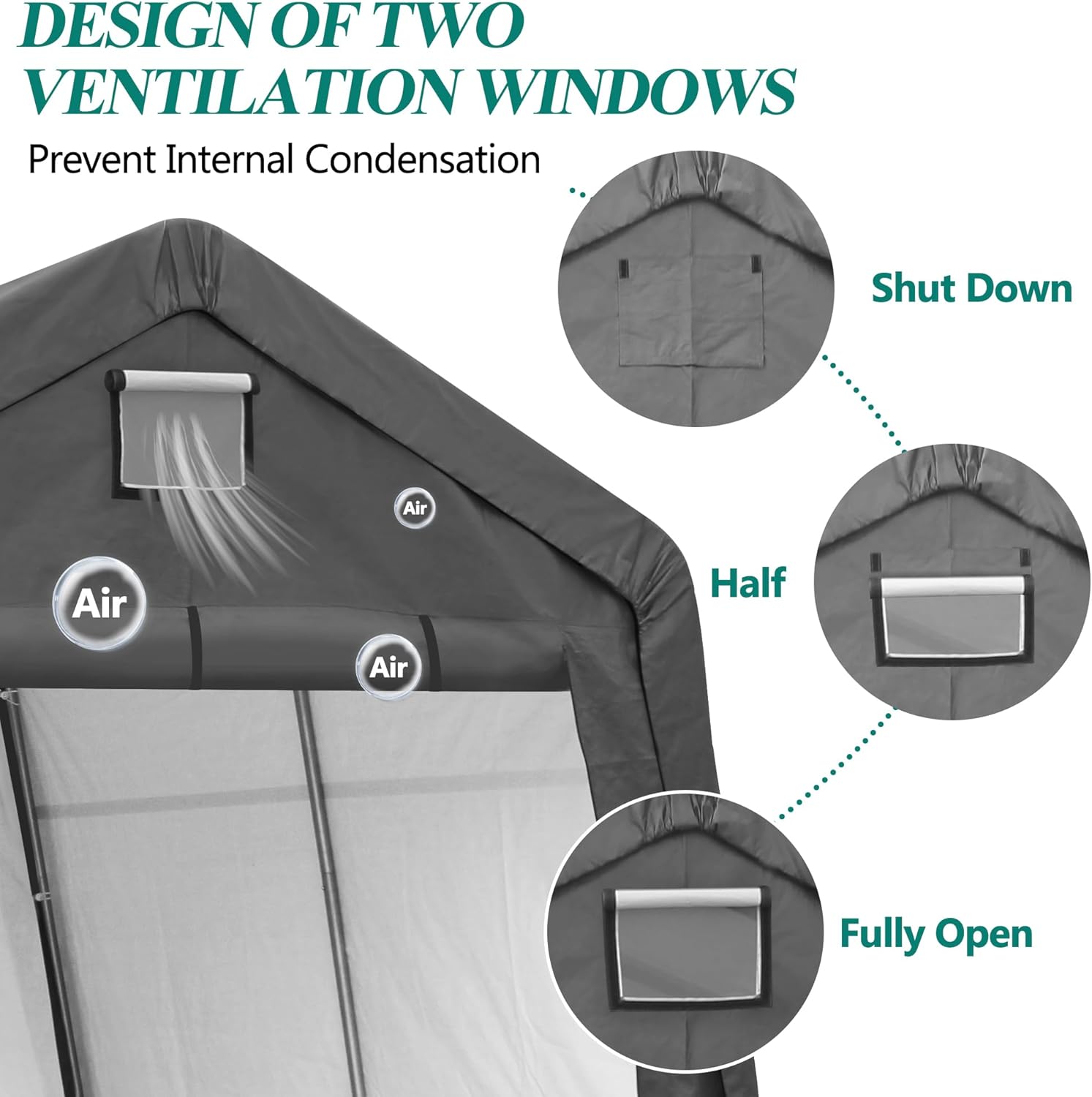 10' x 10' Outdoor Storage Shelter - Heavy Duty Storage Tent with Roll-up Ventilated Windows, Portable Garage Zipper Storage shed for Bike, Motorcycle Shelter, ATV, Weeding Tools