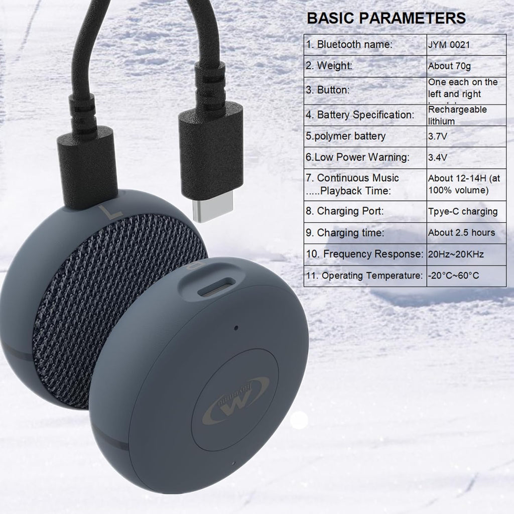Outdoor Sports Ski Helmet Headphones/Bicycle Helmet Headset- Chips 5.3 - True Wireless Bluetooth Helmet Speakers for Skiing, Snowboarding Mountain Biking, and Climbing Helmet