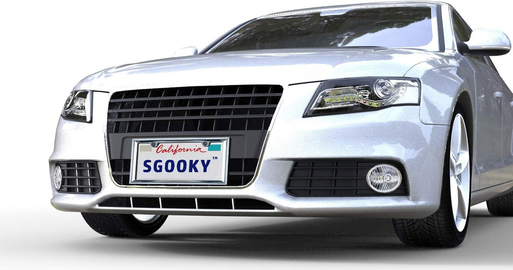 3D Chrome License Plate Frames, Pure Zinc Alloy Metal (Triangle Pattern)