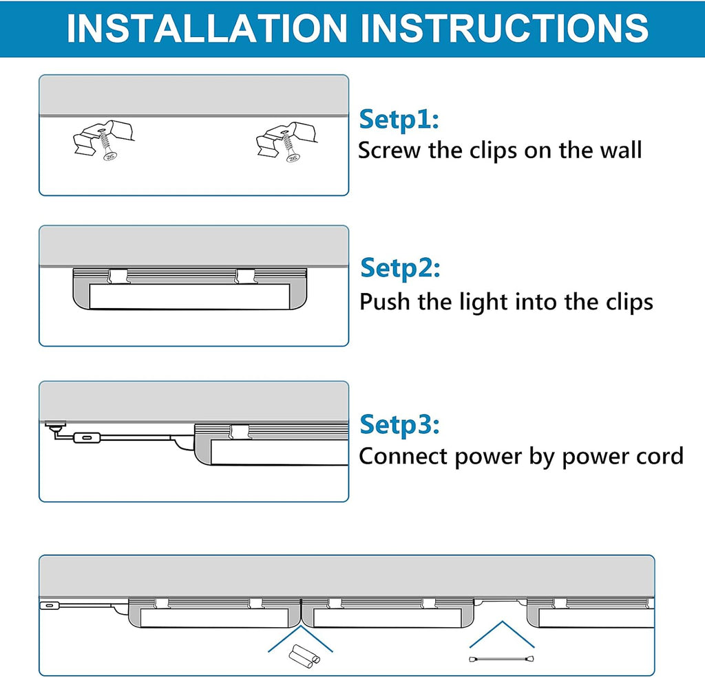 6 Pack, LED Shop Light, 4FT 72W 7500LM 5000K, Daylight White, U Shape, Clear Cover, Hight Output, Linkable Shop Lights, T8 LED Tube Lights, LED Shop Lights for Garage 4 Foot with Plug