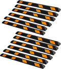 ZONETECH Large Heavy Duty Rubber Parking Curb – 72” Premium Quality Auto Garage Wheel Stopper Professional Grade w/Yellow Reflective Tape for Car, Truck, Trailer and RV (12-Pack)