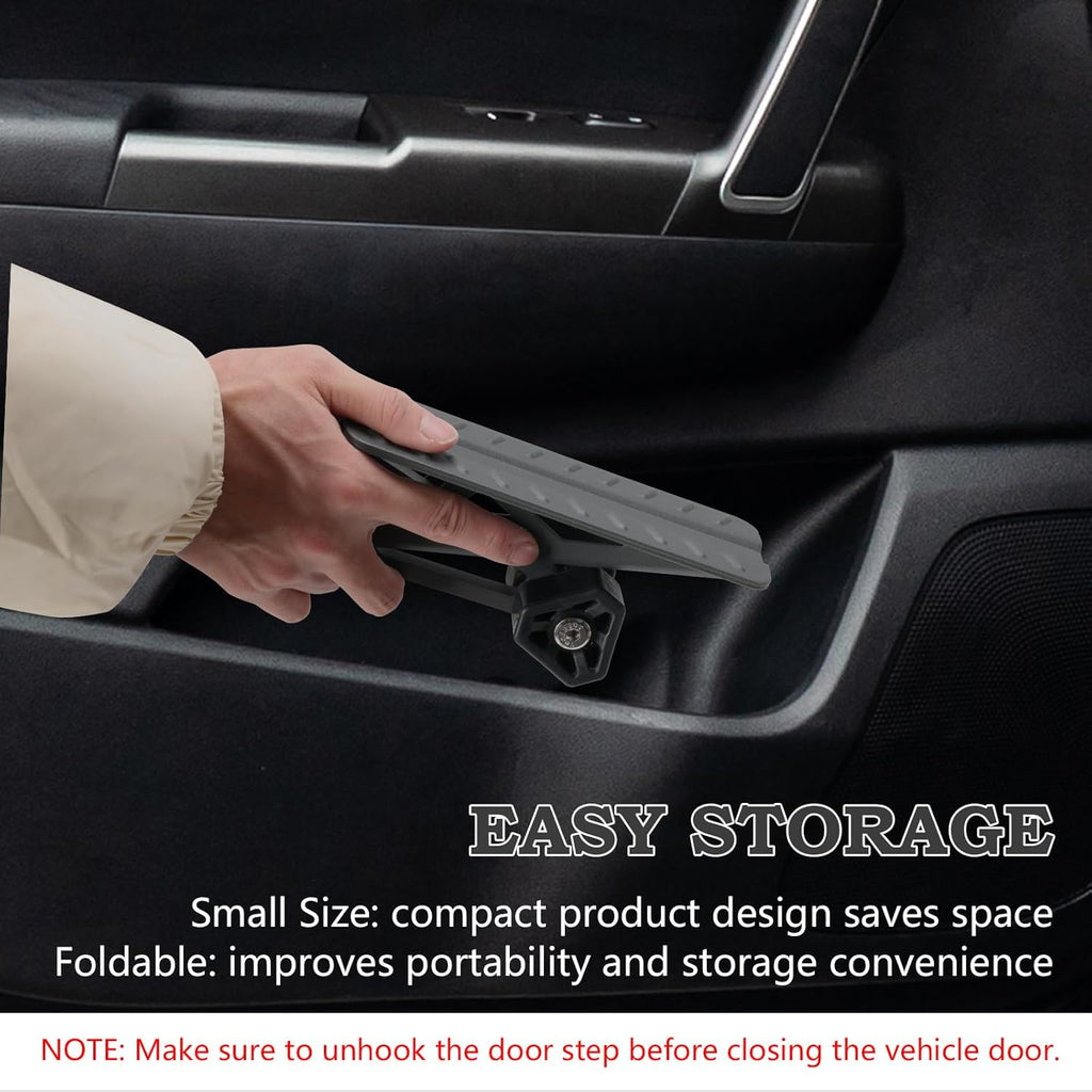 COWVIE Foldable Car Door Step Stand Pedal - Access to Vehicle's Top Roof Both Feet Stand Pedal Ladder for Most SUV Truck Jeep Black