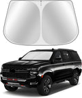Custom Fit Windshield Sun Shade for Tahoe 2021-2025 - Full Coverage, 210T Reflective Fabric, Double-Layer Design - Blocks 99% UV Rays, Keeps Car Cool, Easy to Install and Store