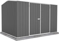 Premier Storage Sheds, 10'x7' Metal Garage, DIY Backyard Shed, Utility Tool Storage, Weather & Wind Resistant Aluminum Panels & Steel Frame, Maintenance-Free, 12 Year Warranty, Woodland Gray