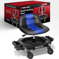Rolling Stool with Wheels, Adjustable Height Pneumatic Garage Work Mechanic Stool Seat with Backrest, 400 LBS Capacity 360° Swivel Mechanic Crepper Chair with Tool Tray Storage, Blue