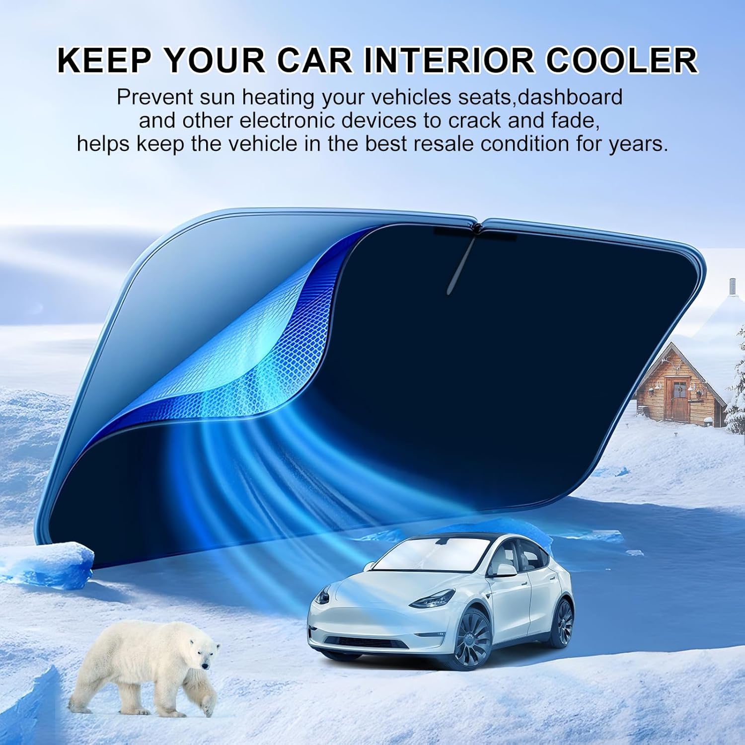T TGBROS Windshield Sun Shade for Jeep Cherokee 2014-2023 Accessories Foldable Sun Shield Front Window Sunshade Cover Sun Visor Cover Block Heat and Sun Protection(Not for Grand Cherokee)