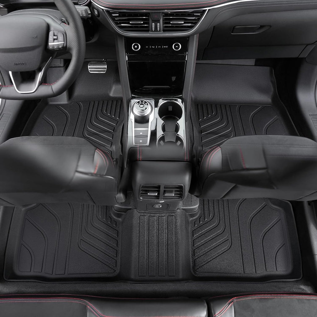 Floor Mats Set for Ford Escape 2020-2024 2025 Accessories (Not for Hybrid), Full Coverage All Weather Floor Mats Cargo Mat with Backrest Protectors & Door Sill Guards