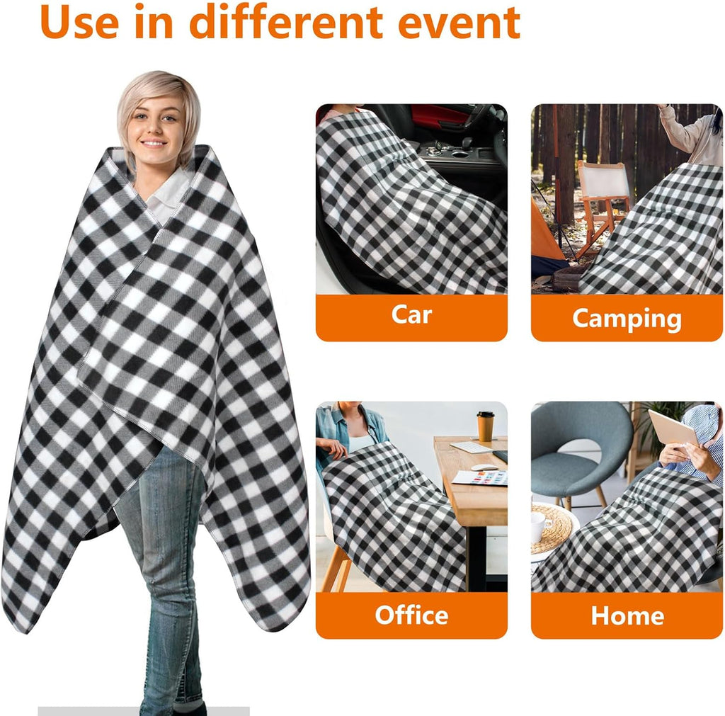 Electric Blanket,12 Volt Heated Blanket,Car Heated Travel Blanket, with a Timer, Warm Blanket for Cars,Office,Travelling (at, 57"x40")
