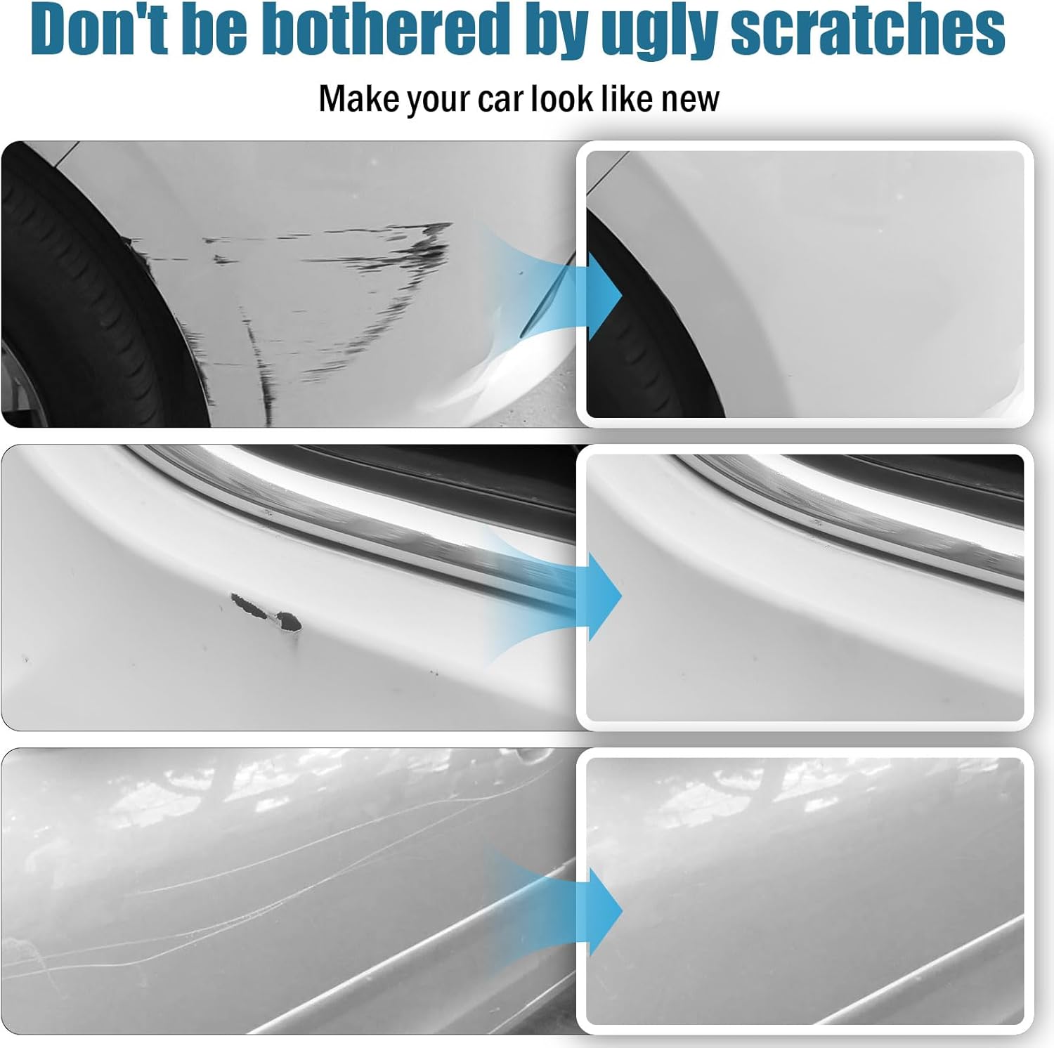 White Car Paint Touch Up, Car Paint Scratch Repair Pen, Color Accurate Automotive Paint Quick and Easy Fix Vehicles Chip Rim Scuff Repair