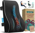 QUTOOL Lumbar Support Pillow with DIY Gift Box - Birthdays Gifts for Women Men, Ergonomic Back Support with Breathable 3D Mesh Cover, Suited for Office Chairs, Gaming Chairs，Car, Home Use (Black)