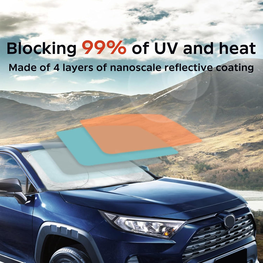 INSAUTO for K5 Windshield Sun Shade Window Sunshade for Kia K5 2021 2022 2023 2024 2025 2026 Windshield Cover Foldable Car Front Sun Visor Shield Blocks UV Rays Sun Protector Accessories
