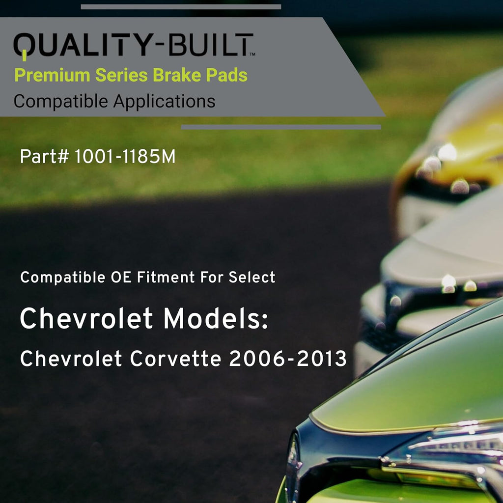 Premium Semi-Metallic Front Brake Pads (1001-1185M) Compatible with Chevrolet Corvette 2006-2013