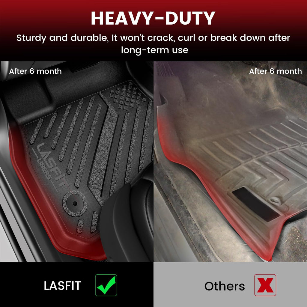 LASFIT Floor Mats & Cargo Liner for Chevrolet Malibu 2016-2025 Car Mats (Not Fit Hybrid), All Weather TPE Custom Fit Floor Mats for Cars, 1st and 2nd Row Car Floor Mats for Malibu Accessories Black