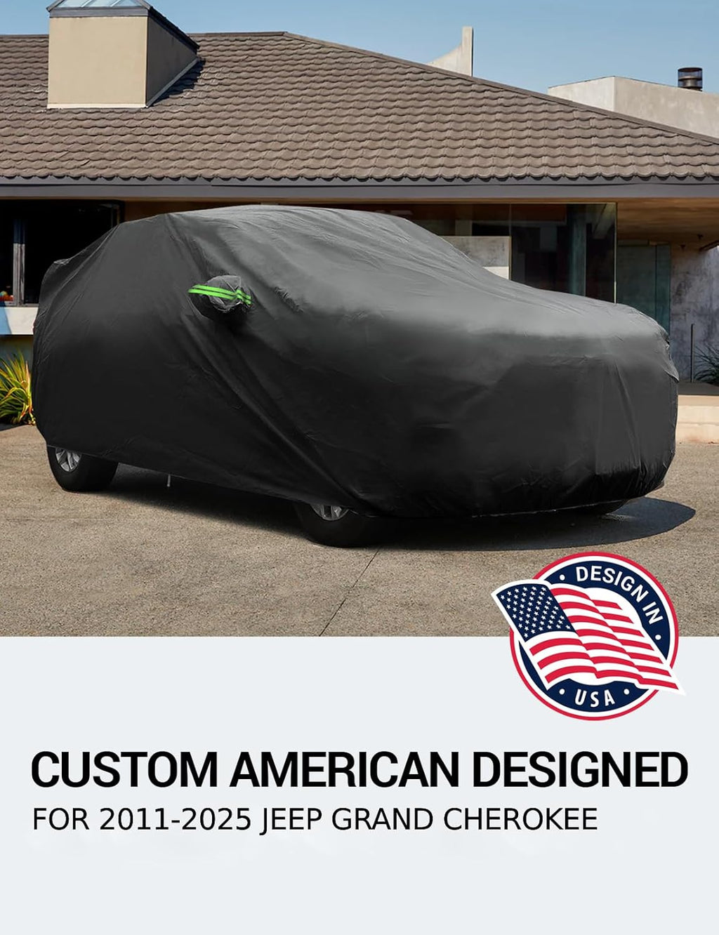 Proadsy 2025 Upgrade Car Cover Compatible with Jeep Grand Cherokee 2011-2024 2025 Windproof All Weather Waterproof Sun Rain UV Dust Snow Protection Outdoor Covers