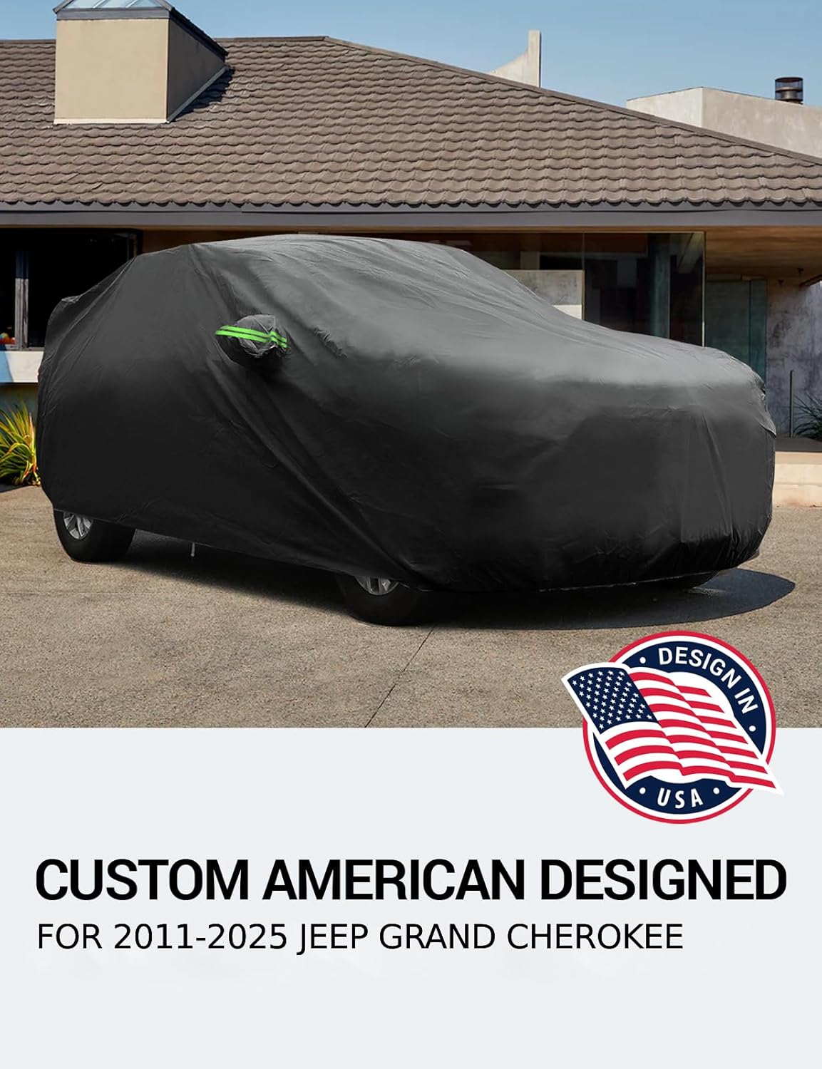 Proadsy 2025 Upgrade Car Cover Compatible with Jeep Grand Cherokee 2011-2024 2025 Windproof All Weather Waterproof Sun Rain UV Dust Snow Protection Outdoor Covers