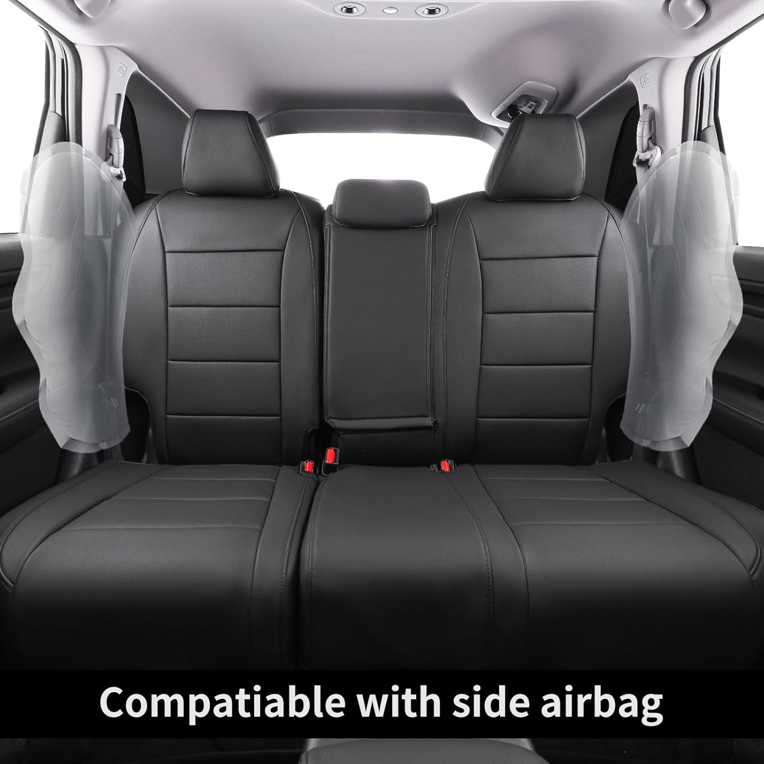 coverdream CRV Leather Seat Covers Fit for 2023 2024 2025 2026 Honda CR-V LX,EX,EX-L,Sport Series,Hybrid,Trailsport,Fully Covered,Airbag Compatible Waterproof Car Seat Protector (Full Set,Black)