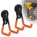 Large Magnetic Hooks Heavy Duty Extra Strong Magnetic Garage Hooks Big NdFeB Industrial Magnet Hooks Magnetic Utility Storage Holder Organization with Anti-Slip Coating for Hanging Garden Tool 2 Pack