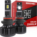 Hikari 2025 25000LM 9005 HB3 LED Bulbs, 45W Upgraded Core-12, High Lumens LED Kit, 6000k Cool White, IP68 Waterproof, 9145 9140 H10 Foglight,Pack of 2