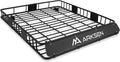 ARKSEN 64 x 50 x 6 Inch Universal Extra Wide 150LB Heavy Duty Roof Rack Cargo with Extension Car Top Luggage Holder Carrier Basket for SUV, Truck, & Car Steel Construction