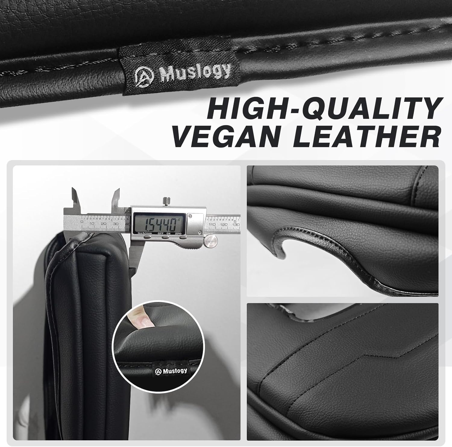 Muslogy Center Console Armrest Cover Compatible with Chevy Silverado & GMC Sierra 1500 2500 3500 2022-2025 Armrest Pad Arm Rest Cushion Vegan Leather Protector 1-Inch Extra Thick(Bucket Seat ONLY)