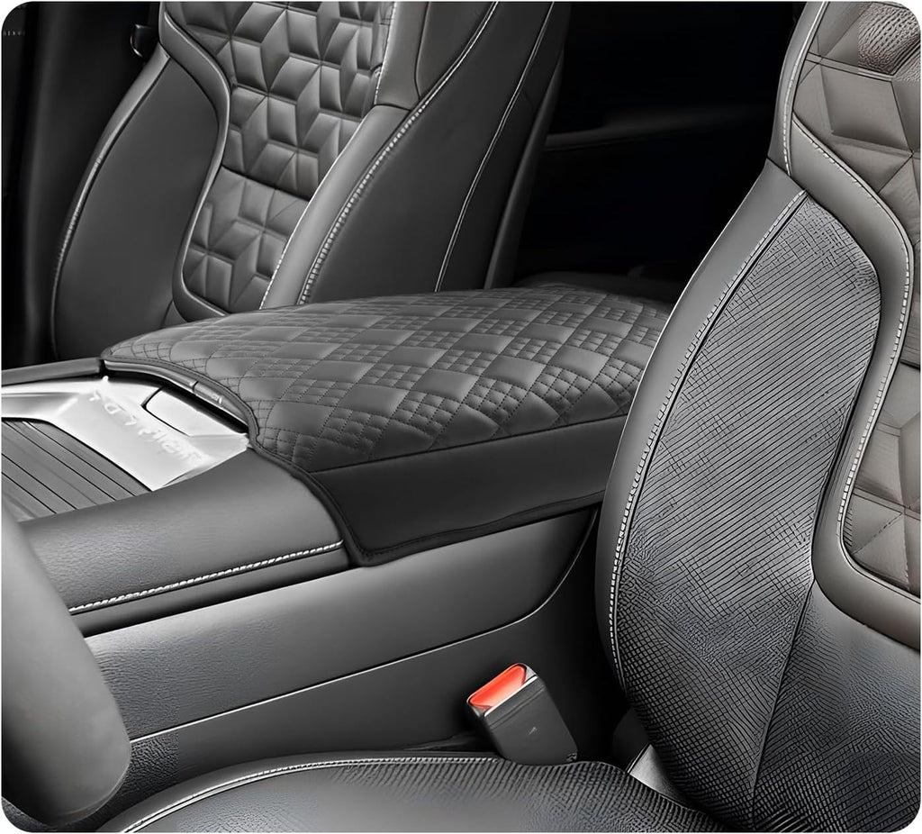 LUWU Center Console Cover Compatible with 2025 Nissan Armada Accessories 2025 Armada SV/SL/Platinum Armrest Cover Armrest Console Cover (Thick Black)