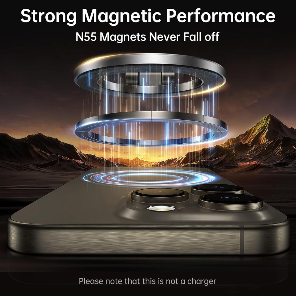 SYNCWIRE Fits MagSafe Car Mount, [All-Metal] Magnetic Phone Holder for Car, [Flexible Three-axis] 360° Rotation Magnetic Car Mount Strong Magnets Car Phone Holder Fits iPhone 16 15 14 13 12 Pro Max