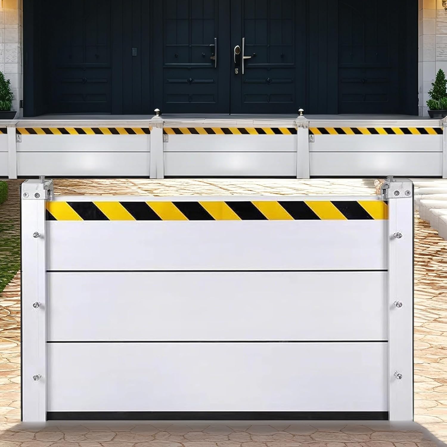 Flood Barriers for Home Exterior,Aluminum Alloy Outdoor Garage Doors Water Barriers for Flooding(H15.7Inch,L14.5FT)