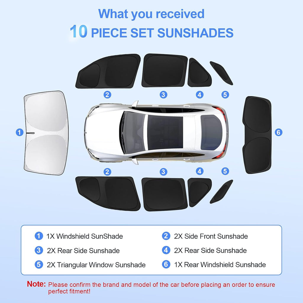 10pcs Car Window Shades for Mercedes Benz GLE 350 450 2020-2024,Windshield Side Rear Full Sunshade,Sun Visor UV Blocking, Privacy Protection and Blackout for Camping Outdoor